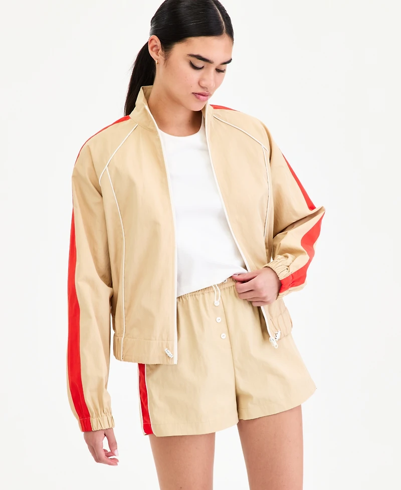 Bar Iii Women's Mock-Neck Windbreaker Jacket, Macy's Exclusive