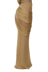 Jluxlabel Women's Opulent Metallic Maxi Skirt