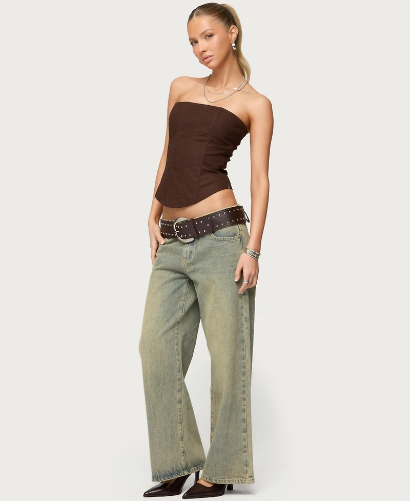 Edikted Women's Hadar Linen Look Corset