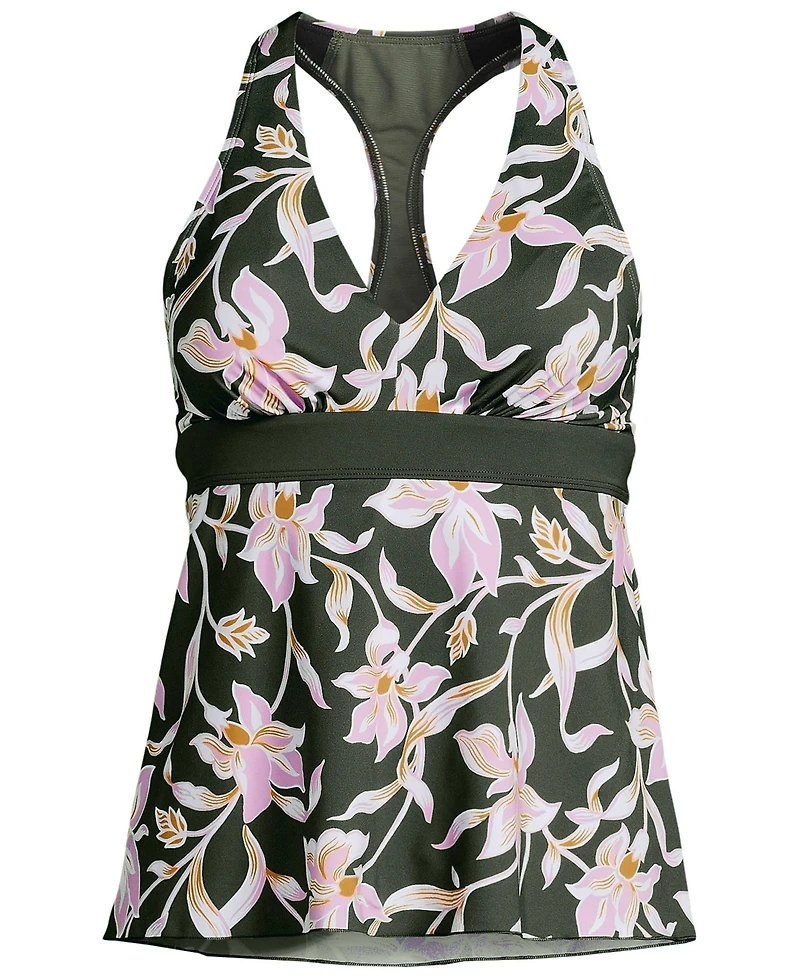 Lands' End Women's Dd-Cup V-Neck Racerback Flutter Tankini