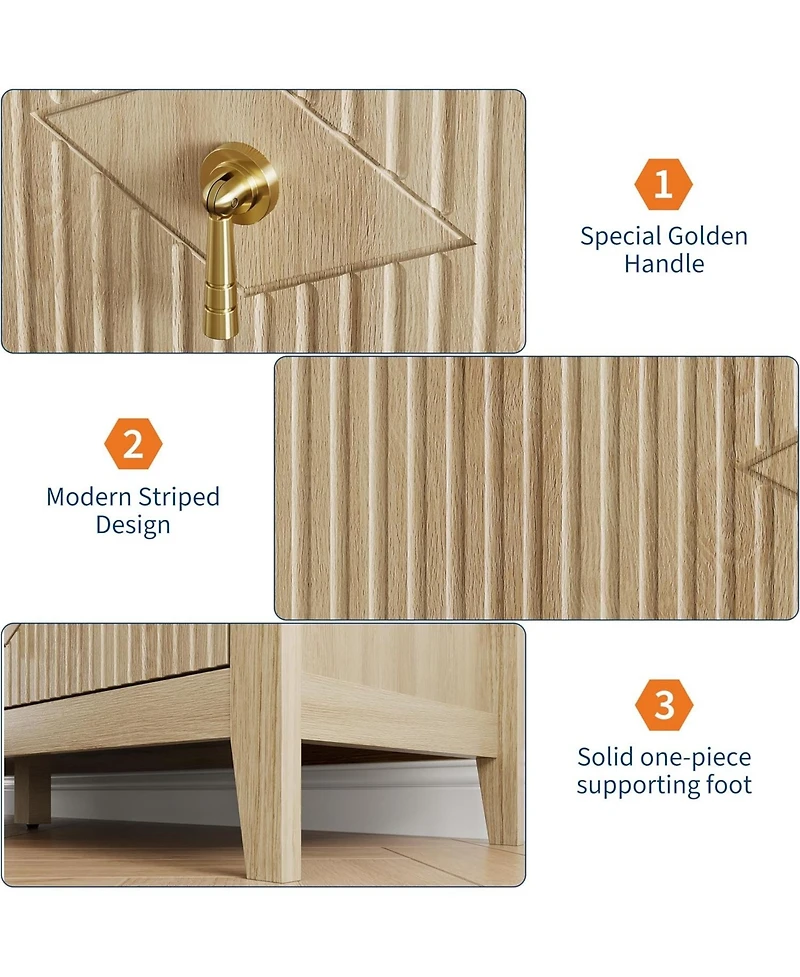 gaomon Dresser for Bedroom with 6 Drawers, 54 in Extra Wide Modern Chest of Drawers with Metal Handle, Dresser Tv Stand