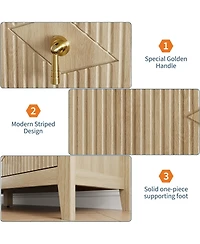 gaomon Dresser for Bedroom with 6 Drawers, 54 in Extra Wide Modern Chest of Drawers with Metal Handle, Dresser Tv Stand