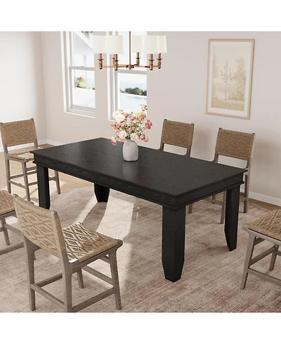 gaomon 71" Dining Table for 6 to 8, Wood Rustic Kitchen with Eadge Trim, Large Rectangular Dinner Room, Home Office, Livin