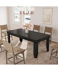 gaomon 71" Dining Table for 6 to 8, Wood Rustic Kitchen with Eadge Trim, Large Rectangular Dinner Room, Home Office, Livin