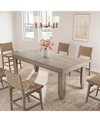 gaomon 71" Dining Table for 6 to 8, Wood Rustic Kitchen with Eadge Trim, Large Rectangular Dinner Room, Home Office, Livin