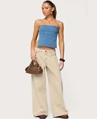 Edikted Women's Conley Backless Denim Top