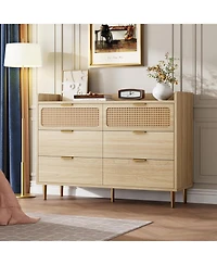 gaomon 6 Drawer Double Dresser for Bedroom, 47" Wide Modern Chest of Drawers