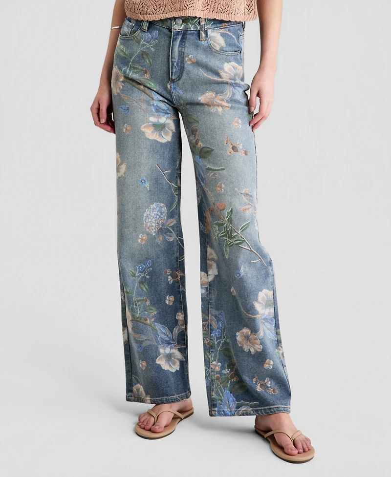 And Now This Women's High Rise Floral Denim Jeans, Macy's Exclusive