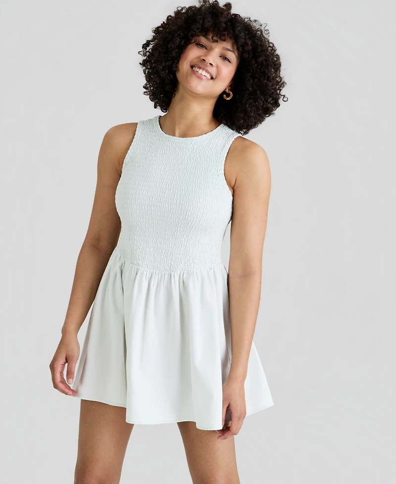 And Now This Women's Smocked Bodice Cotton Mini Dress, Macy's Exclusive