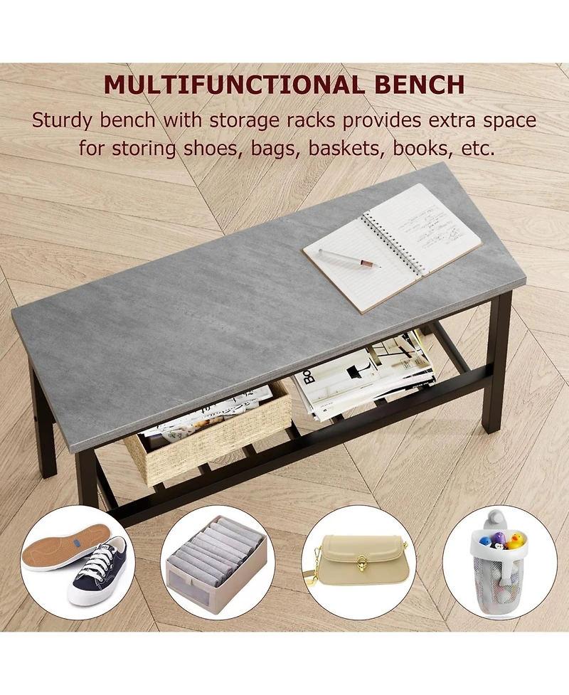 Draft - Gaomon Dining Table Set for 4 with Chairs & Bench, Modern Small-Space Kitchen Table, Metal Frame, Storage Rack