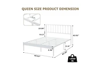 gaomon Queen Size Metal Bed Frame, Platform Bed with Wave Headboard and 2 Storage Drawers, Metal Mattress Foundation, No Box Spring Needed