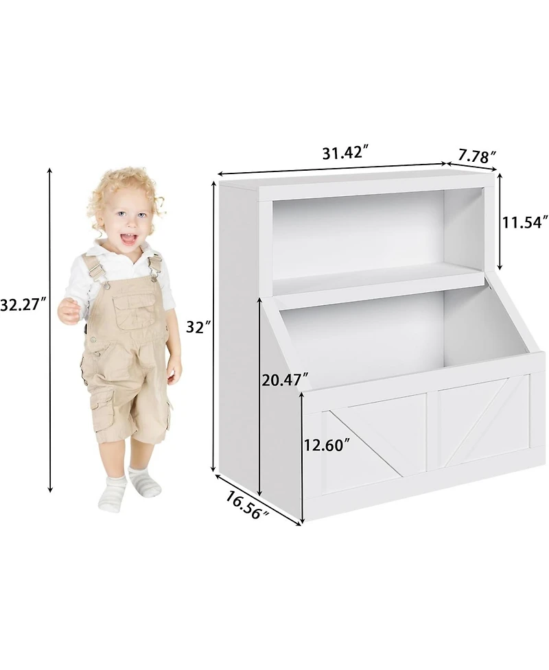 gaomon Kids Bookshelf and Toy Storage – Wooden Toddler Bookcase with Large Cubbies, Organizer Cabinet