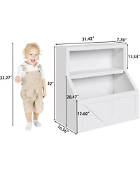 gaomon Kids Bookshelf and Toy Storage – Wooden Toddler Bookcase with Large Cubbies, Organizer Cabinet