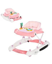 Dream On Me Baby Aloha 2-in-1 Foldable Walker with Adjustable Height, Music Tray, Padded Seat & Removable Mat (6–36m)