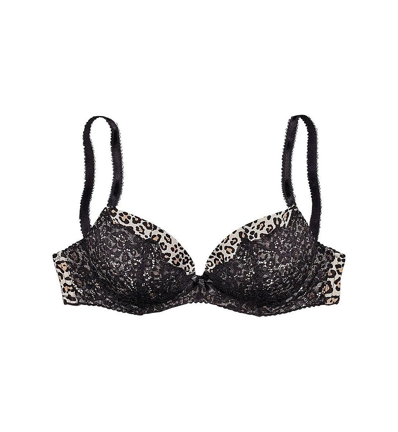 Lascana Women's Leopard Cheetah Lace Push Up Bra