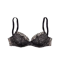 Lascana Women's Leopard Cheetah Lace Push Up Bra