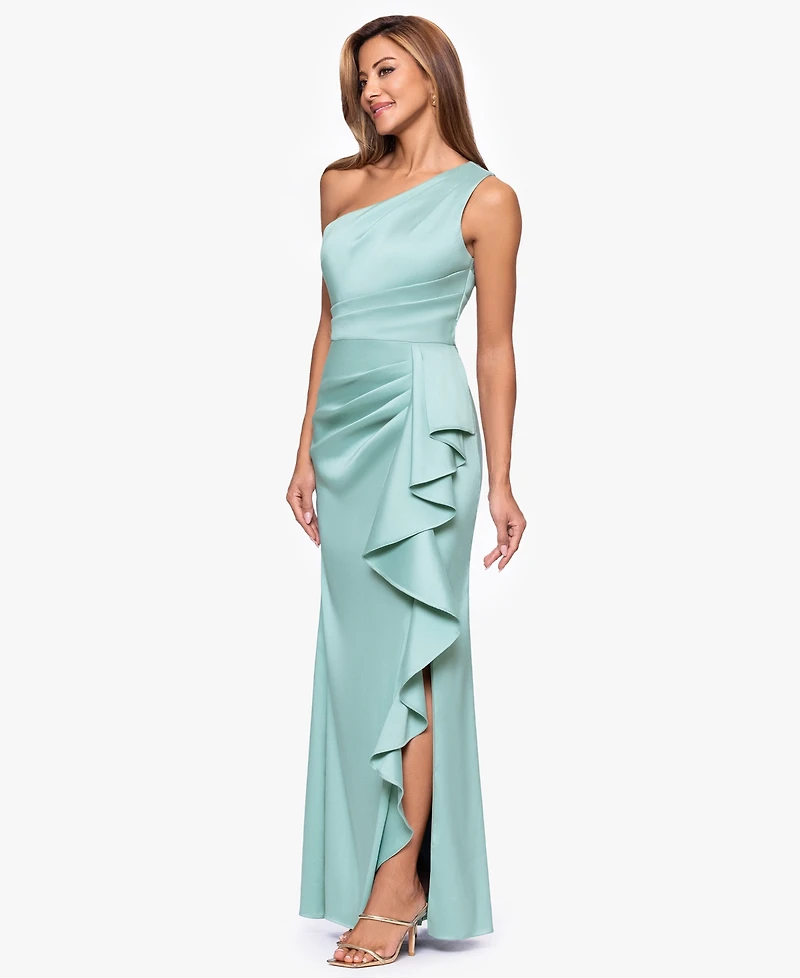 Xscape Petite One-Shoulder Ball Gown