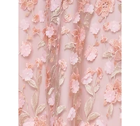 Xscape Plus-Size Short-Sleeve 3D Floral Embroidered Ball Gown