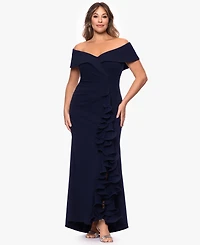 Xscape Plus-Size Sweetheart Off-The-Shoulder Ball Gown