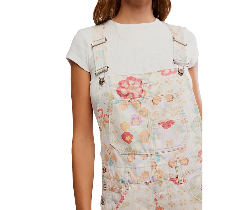 Free People Women's Ziggy Printed Square Neck Shortall