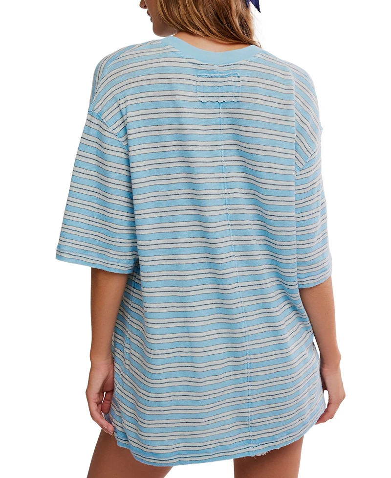 Free People Women's All Love Stripe Pocket Crew Neck T-Shirt