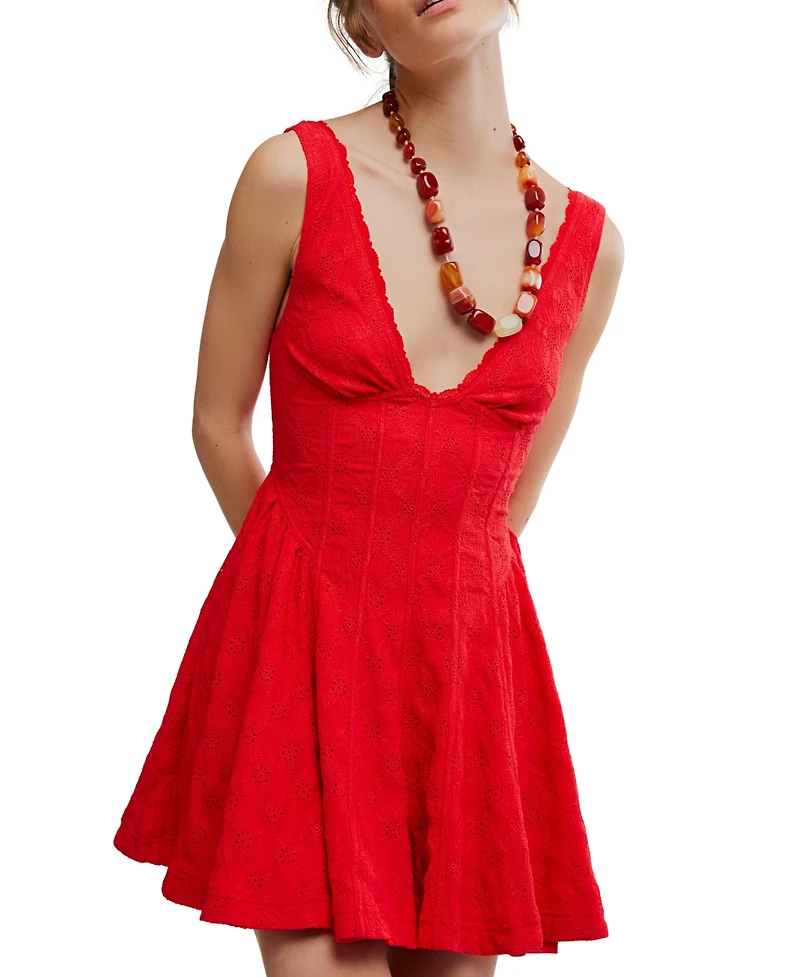 Free People Women's Cant Help It V-Neck Mini Dress