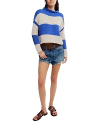 Free People Women's Opal Rugby Stripe Rolled Neck Sweater