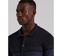 Perry Ellis Men's Textured Button Front Shirt