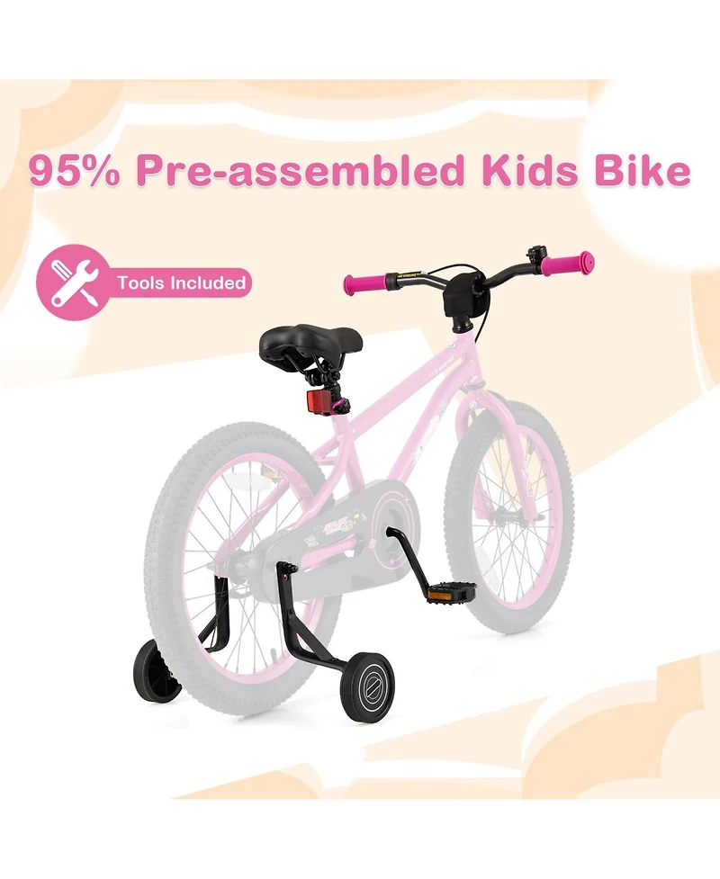 Mecale 18 Inch Kids Bike for 4-8 Years Old Adjustable with Removable Training Wheels