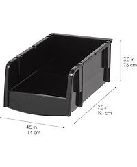 Iris Usa Stackable Bins, Plastic Front Shelf Bin Storage Organizer, Craft Supplies, Small Parts, Nuts and Bolts, 8Pk