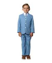 Peanut Butter Collection Little Boys Joey Safari Linen 5-Piece Shirt, Tie, Jacket, Vest and Pants Suit Set