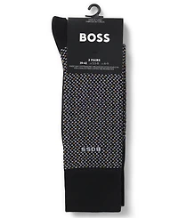 Hugo Boss Men's Cube Pattern Socks, 2-Pack