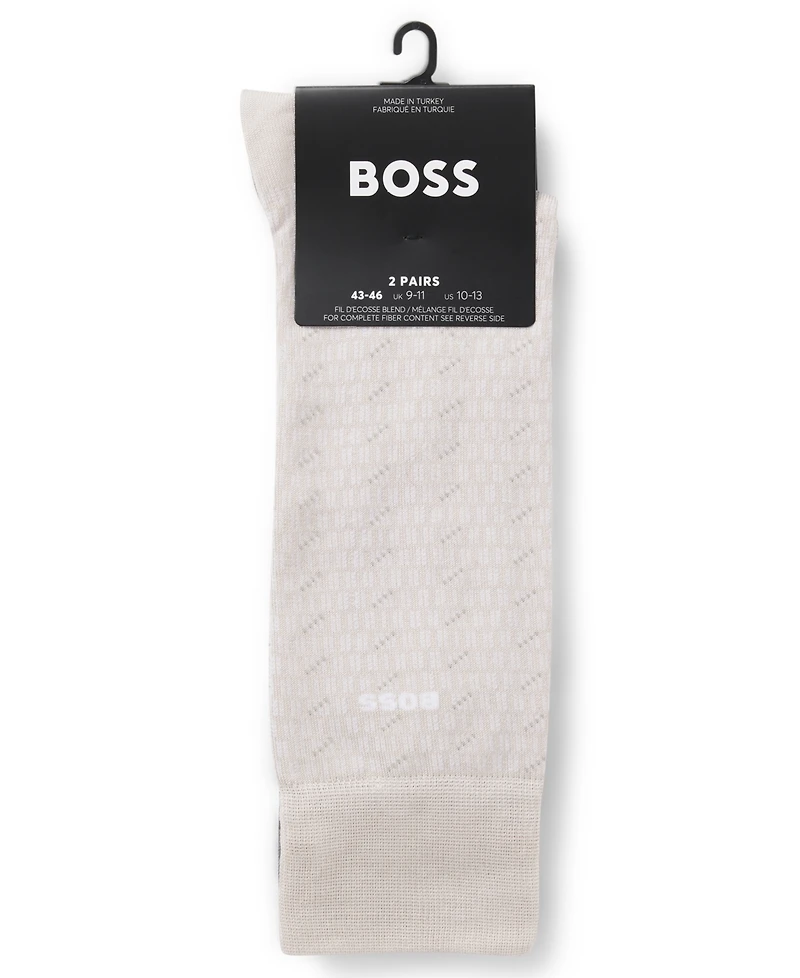 Hugo Boss Men's Pin Pattern Socks, 2-Pack