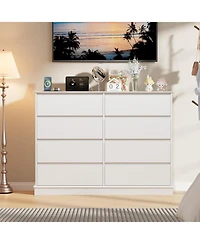 gaomon 8 Drawer Dresser, Wide Wooden Chest with Large Top for Bedroom, Living Room, Hallway