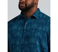 Cubavera Men's Big & Tall Medallion Palm Print Shirt