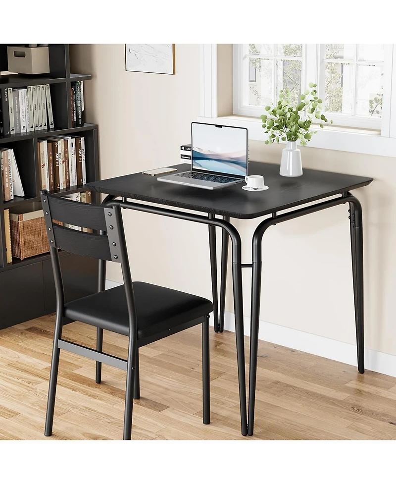 gaomon Small Square kitchen Dinner Table Set for 2, Space Saving Wood Modern Dinette With Upholstered,Dining Room Furniture for Breakfast