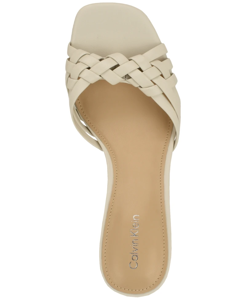 Calvin Klein Women's Wendine Woven Kitten Heel Dress Sandals