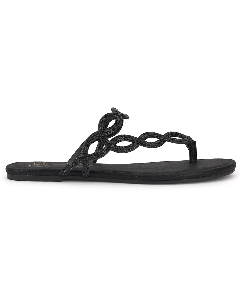 Jessica Simpson Women's Aloni Jelly Toe Ring Slip-On Flat Sandals