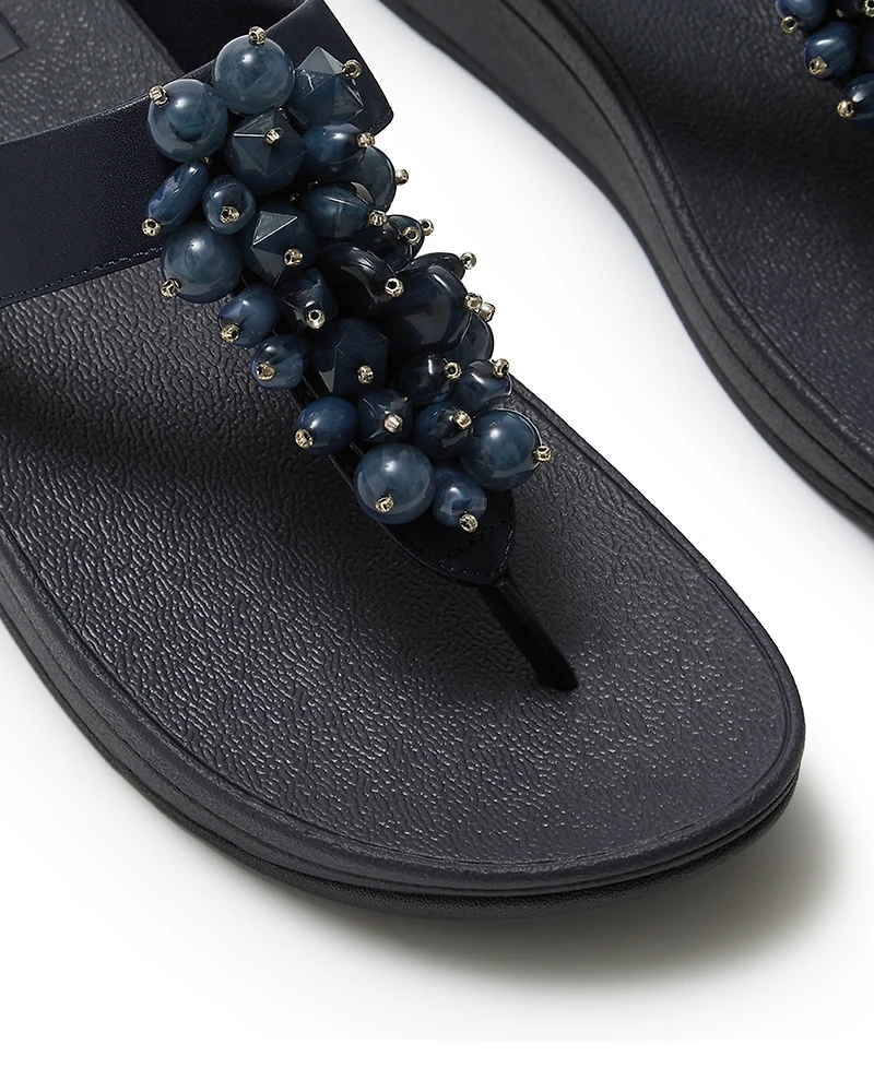 FitFlop Women's Fino Bead Cluster Toe Post Slip-On Sandals