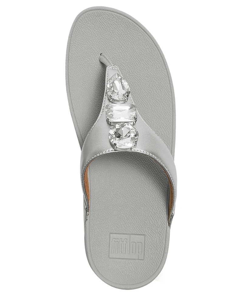 FitFlop Women's Lulu Ultra Jewel Metallic Toe Post Slip-On Sandals