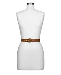 Patricia Nash Odile Cutout Studded Leather Belt