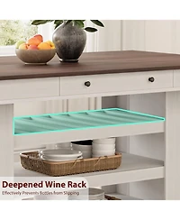 gaomon 60" Counter Height Dining Table for 4, Farmhouse Rectangular Tall Bar Height Kitchen Dining Table & Thick Table Top, with Deepened Wine Ra