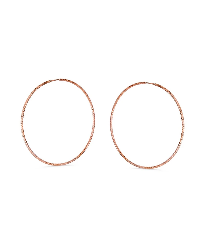 Bling Jewelry Lightweight Round Thin Endless Continuous Twist Hoop Earrings