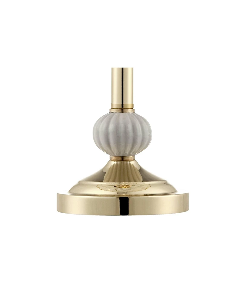 Regency Hill Traditional Accent Table Lamp 15" High Polished Brass Floral Etched Glass Shade Touch On Off for Bedroom Bedside
