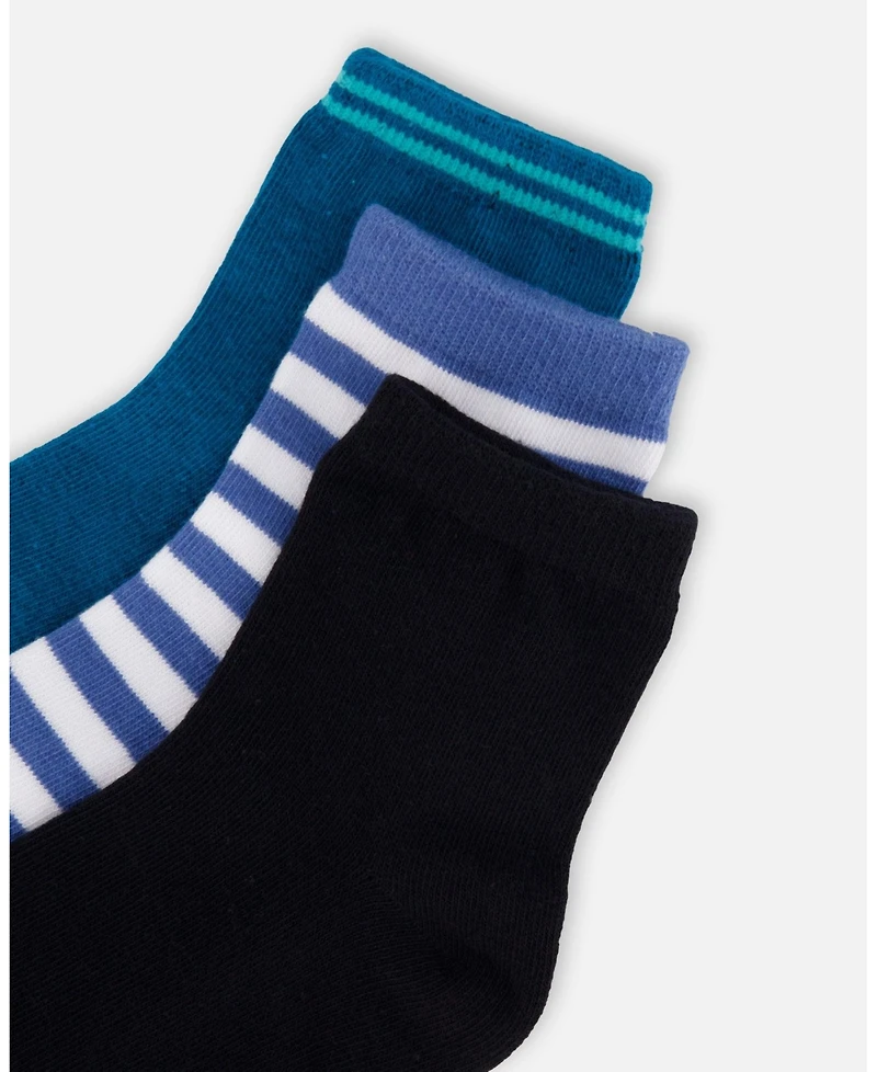 Deux par Boy Socks (3 Pairs) Set Striped Toddler|Child