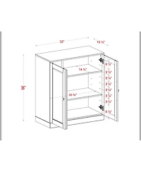Palace Imports 100% Solid Wood 32" Bathroom Storage Cabinet with Shaker Doors, 2-Drawers & Adjustable Shelves