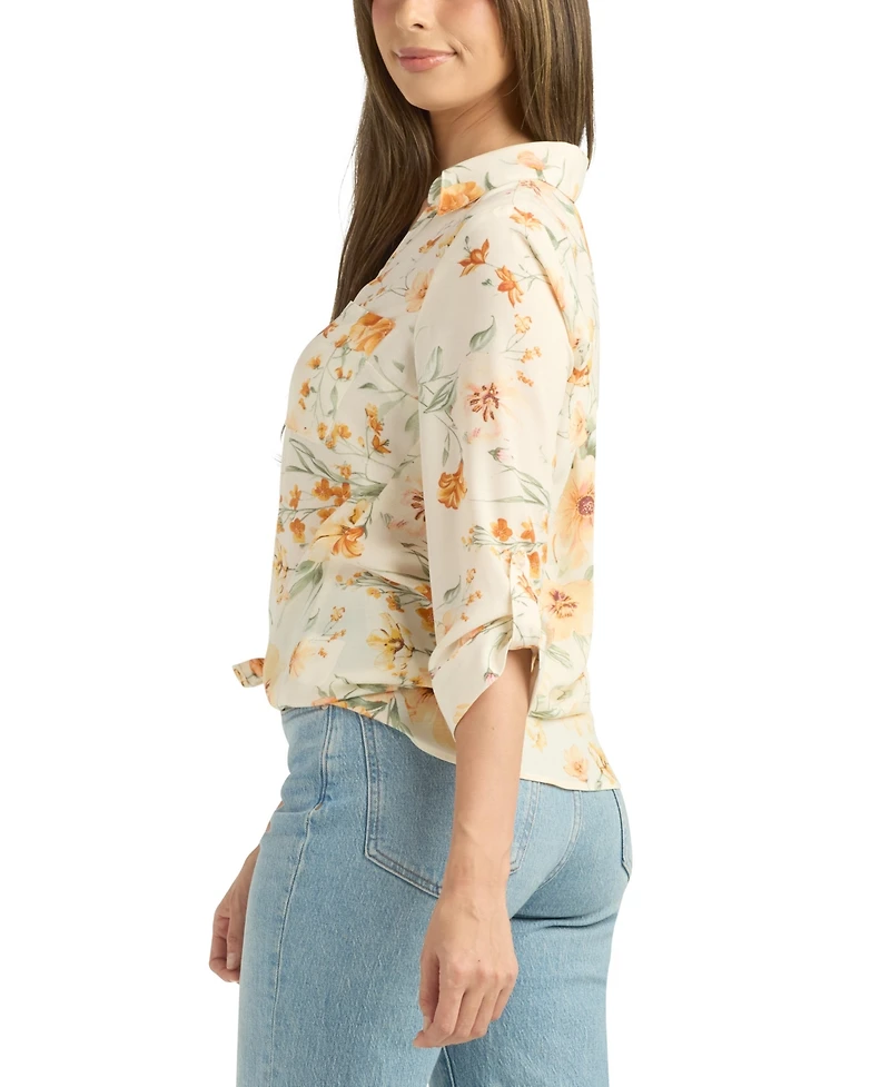 Bcx Women's Printed Button-Up Shirt