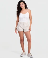 Celebrity Pink Juniors' Ribbon Bow-Pocket Shorts