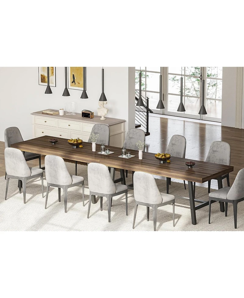 Draft - Gaomon Farmhouse Dining Table | Standard Wood Brown 6-8 People