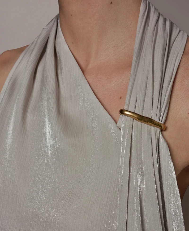 Donna Karan New York Women's Asymmetrical Halter Neck Top